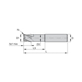 Solid Carbide End Mills • Roughers • Series 4U50 • Radius • Inch - Big-tools Industrial Supply Tools for Metal Cutting